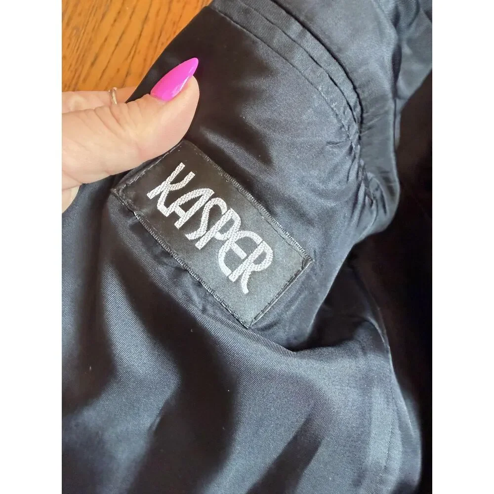 Kasper Womens Long Cashmere Overcoat M Black - Picture 3 of 11
